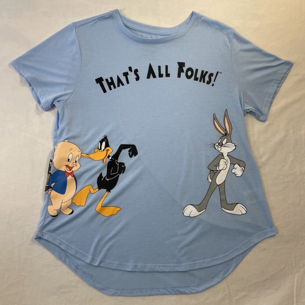 Blue Looney Tunes That’s All Folks Women’s T-Shirt